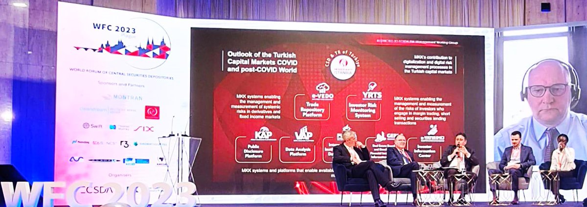 MerkeziKayitTur's tweet photo. Genel Müdürümüz ve Yönetim Kurulu Üyemiz Sayın Dr. Ekrem ARIKAN, #ECSDA tarafından düzenlenen #WFC2023 forumunda, “Global Stability Threats And Systemic Risks In Post-trade” başlıklı oturuma konuşmacı olarak katılım sağlamıştır.
Dr. ARIKAN, MKK’nın sistemik risk yönetimine dair geliştirdiği servis ve ürünler hakkında bilgi vererek görüşlerini paylaşmıştır.
Detaylar için
👇
https://t.co/rxCSPLjeho
https://t.co/sMcwM1NMYO
#WFC23 #CSDs #Prague #MKK #Sürdürülebilirlik #MerkeziSaklama #MKKHizmetleri
