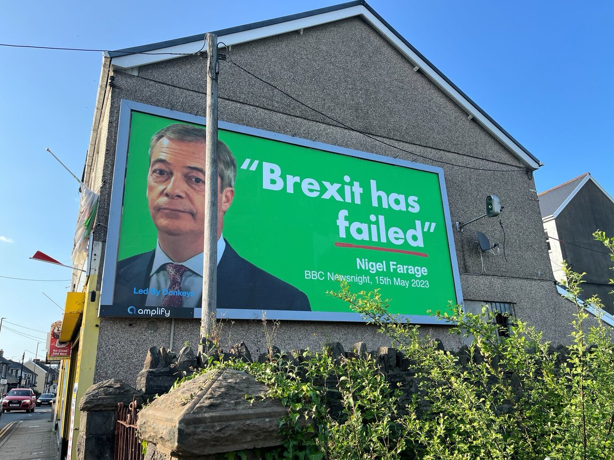 Led By Donkeys billboard in Caerphilly.