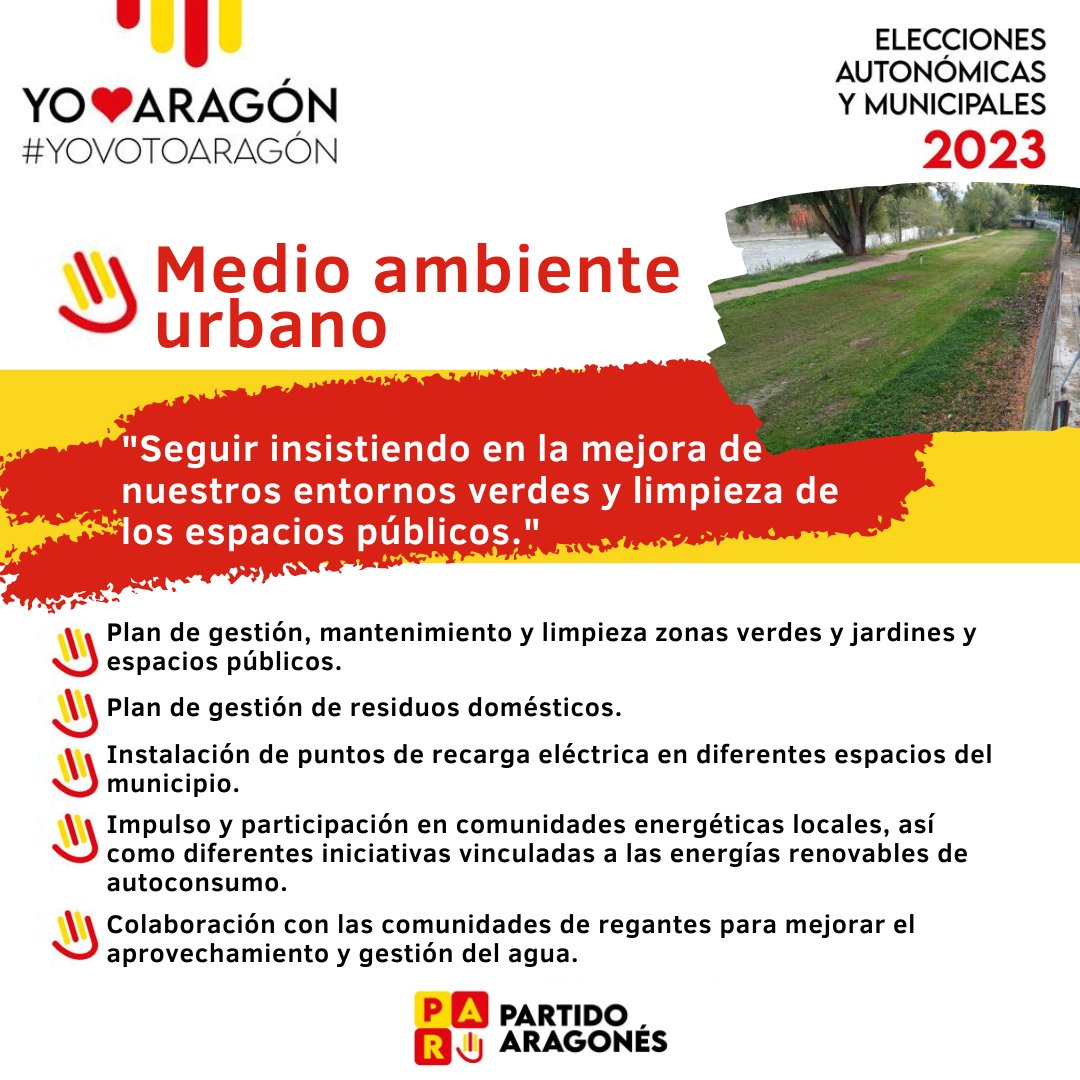 🟡🔴🟡 #PartidoAragonés de #Graus 🤝 Cuidando nuestro Medio Ambiente Urbano ♻️🗑️ Seguimos comprometidos en mejorar nuestros entornos verdes y la limpieza de los espacios públicos. <a href="/PARHuesca/">PAR Huesca</a>  <a href="/AragonPAR/">Partido Aragonés</a>    #YOVOTOHUESCA #YOVOTARAGÓN #YOVOTOGRAUS #YOVOTOROQUE #YOVOTOPAR