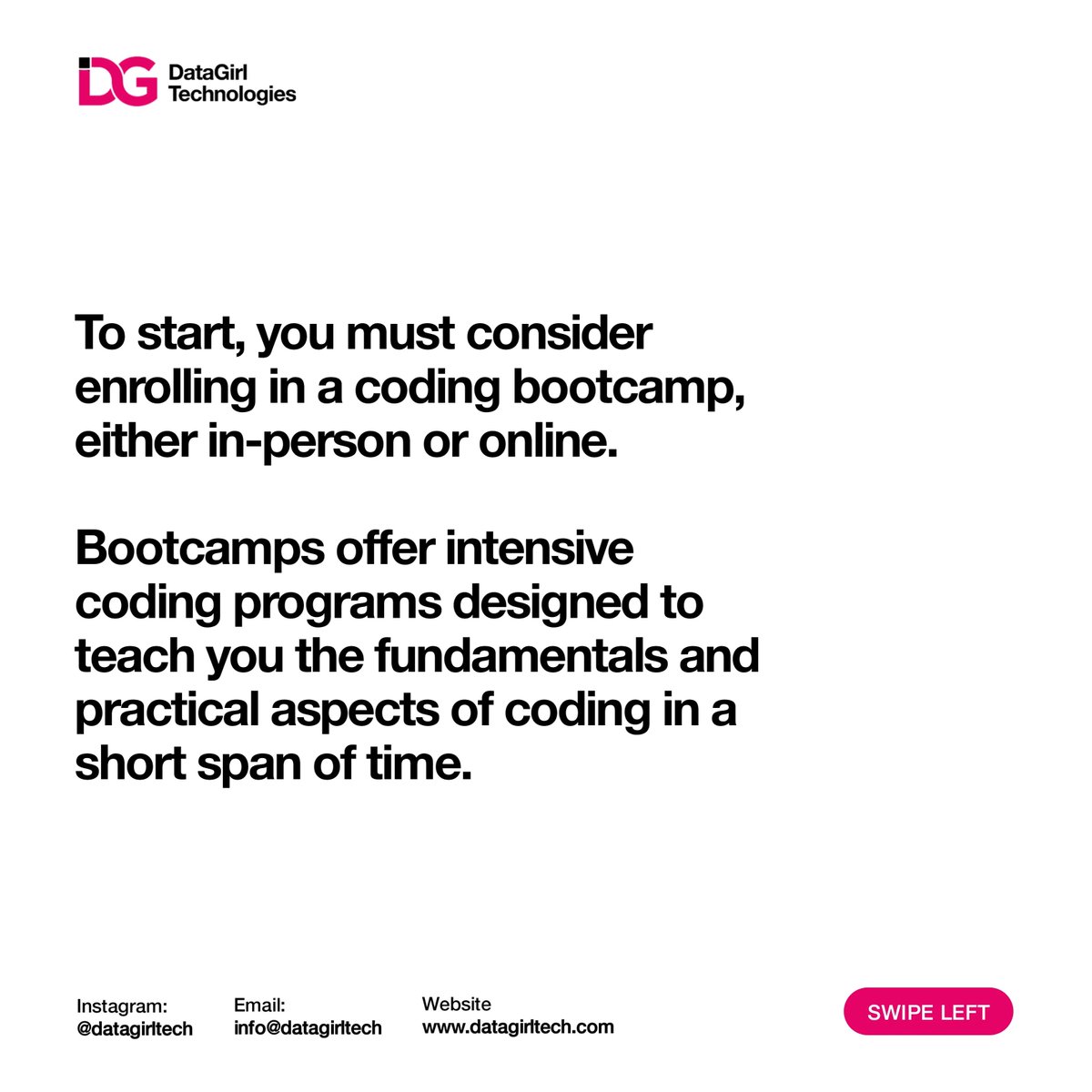 DataGirlTech1's tweet photo. 📌
Discover the five easy steps to start coding
https://t.co/C6XHlJcHDR
#datagirtech #womenintech #Bootcamp #webdevelopment #girlswhocode #techskills #coding #futureisfemale #learning #training #nextcohortloading https://t.co/1ynMxBWzai