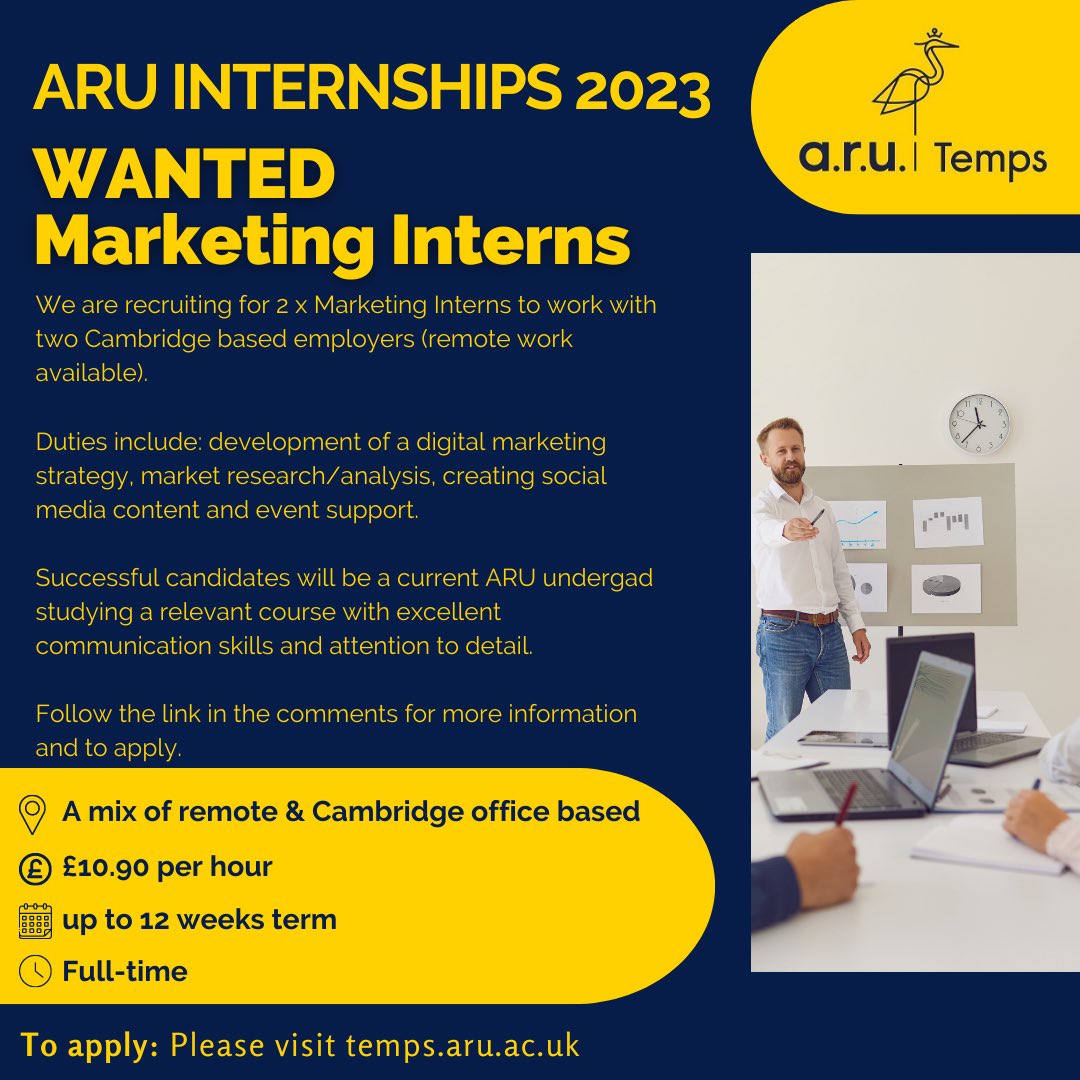 temps.aru.ac.uk/vacancies/1867…
 
temps.aru.ac.uk/vacancies/1866…

#internships #marketing #students #workexperience