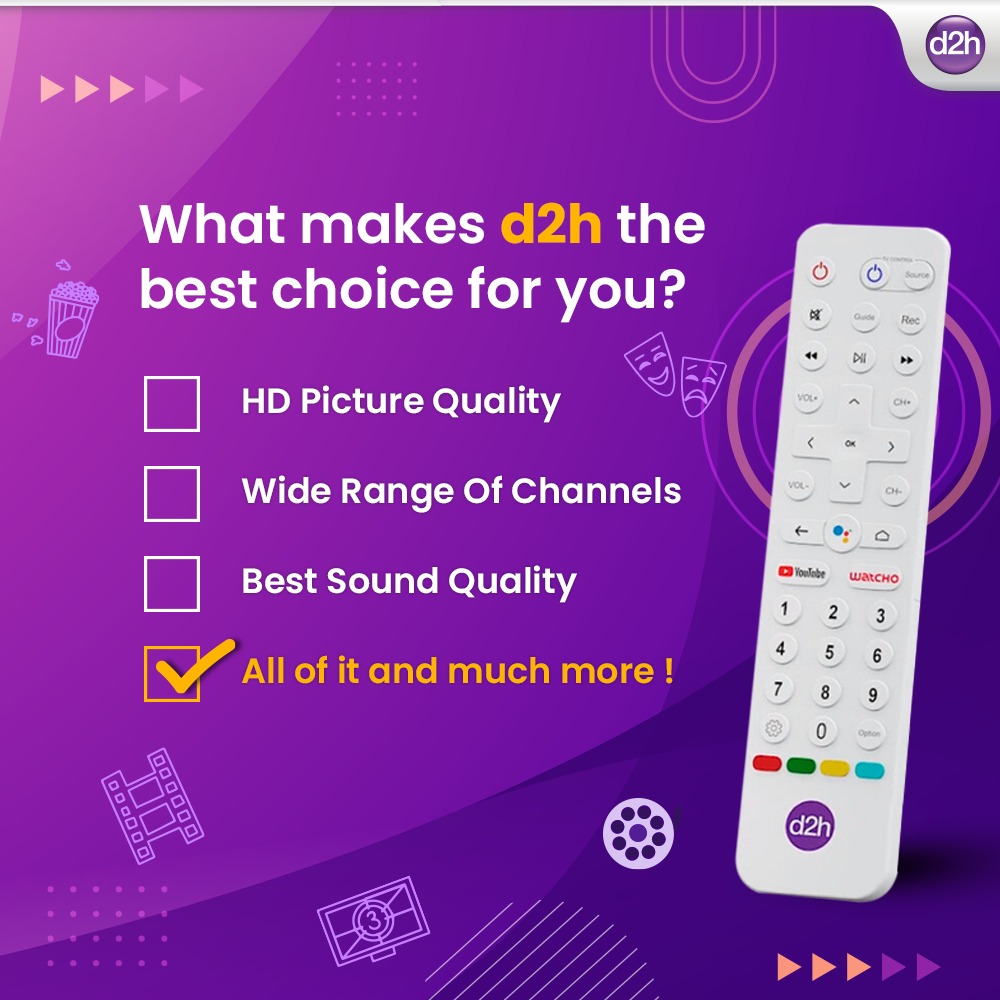 vzyindia's tweet photo. Experience the best of entertainment with d2h! 

Enjoy crystal-clear HD quality, a wide range of channels, and immersive sound. But that's not all! 

With d2h, you get all this and more! 
.
.
#d2h #DirectToHeart #clarity #Service #Experience #d2hStream #Benefits #Features #HD https://t.co/GMBakW0h6P