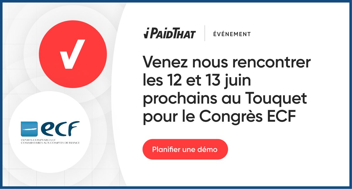 IPaidThat 🚀 (@ipaidthat) on Twitter photo 📢 Le #𝗖𝗼𝗻𝗴𝗿𝗲𝘀𝗘𝗖𝗙𝟮𝟬𝟮𝟯 revient le 12 et 13 juin prochain au Touquet 📍☀️
Nous sommes impatients de participer à cet événement incontournable, qui promet d'être inspirant  et riche en découvertes.
Réservez une démonstration personnalisée 👇meetings.hubspot.com/ghimely 📢 Le #𝗖𝗼𝗻𝗴𝗿𝗲𝘀𝗘𝗖𝗙𝟮𝟬𝟮𝟯 revient le 12 et 13 juin prochain au Touquet 📍☀️
Nous sommes impatients de participer à cet événement incontournable, qui promet d'être inspirant  et riche en découvertes.
Réservez une démonstration personnalisée 👇meetings.hubspot.com/ghimely