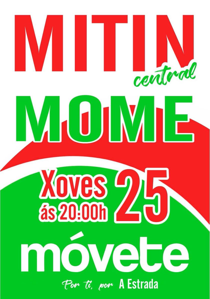 MoveteAE's tweet photo. Queremos contar coa vosa presenza hoxe! Agardámosvos! ❤️💚#PortiPorAEstrada #VOTAMóvete 🗳 https://t.co/AhvkiFCJM7