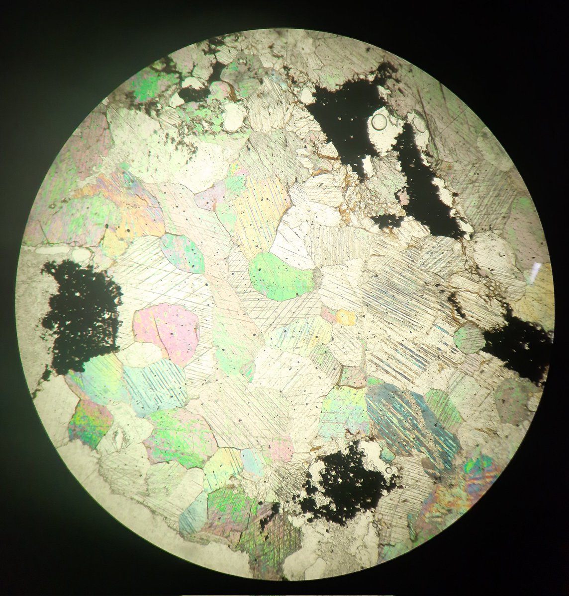 Sebastianndlp's tweet photo. Carbonatite. Sample from Greenland.
First XPL, Second RL
#thinsectionthursday https://t.co/AC7aWBPBBQ