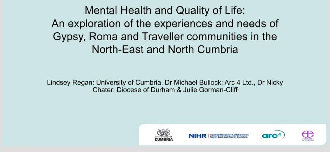 JGCtherapy's tweet photo. Thoroughly enjoyed the day presenting our research on Gypsy Roma Traveller Mental Health at @NIHR_ARC_NENC conference @newcastleuni with our wonderful team &amp; seeing the amazing work of others in the locality.
@CumbriaUni @DioceseofDurham   @TravellersTimes
@peterfury
@Tyson_Fury https://t.co/RSJzAKSfy3