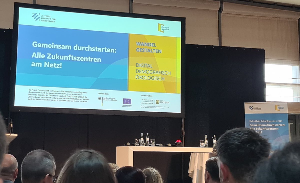Heute in Dresden zum Kick off der Zukunftszentren @BMAS_Bund zum Thema #Wandel Gestalten, #digital #demografisch  #ökologisch @Institut_ITA ist für das Zukunftszentrum Hessen ZUKIPRO zukipro.de mit dabei!