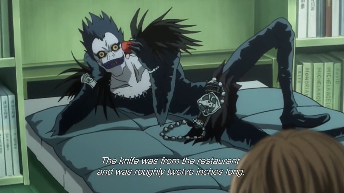 Rewatching Death note, and why is ryuk laying like one of my French girls