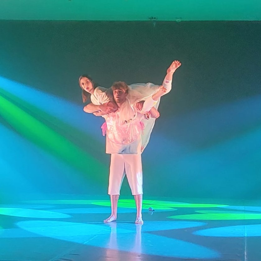 Lovely photos from our performances <a href="/BarryMemo/">Memo Arts Centre</a> from our costume maker Angharad Gamble. Just look at Grant Barden's lighting! It's like the dancers are bathed in sherbet.
<a href="/TorchTheatre/">Torch Theatre 🎭🎬☕️</a> &amp; <a href="/aberystwytharts/">Canolfan y Celfyddydau Aberystwyth Arts Centre</a> next month 😊