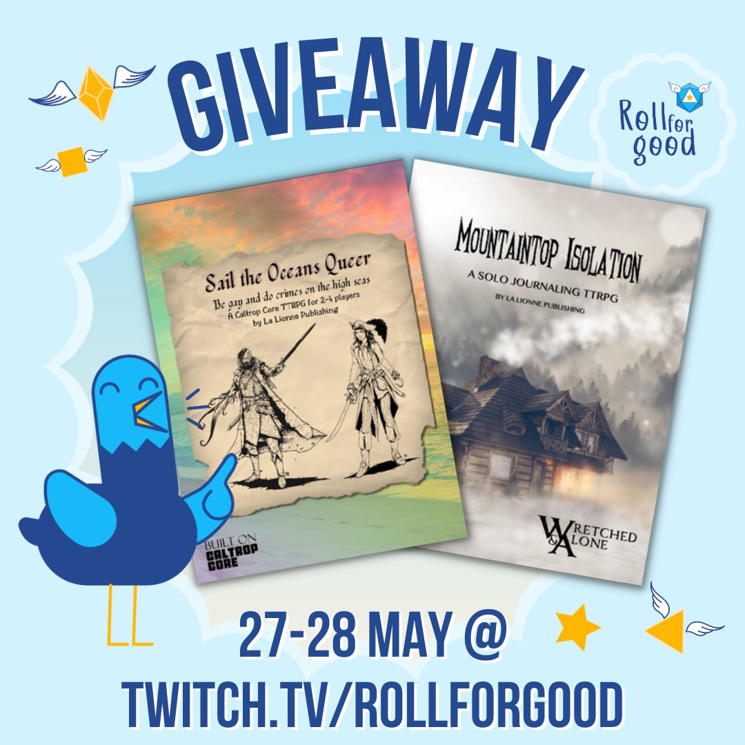 rollforgood's tweet photo. Here are some other #Giveaway prizes that can be unlocked with donations to ILGA World🏳️‍🌈🏳️‍⚧️ during the stream on 27-28 May

We're honored to also feature content from individual creators like @lalionnecosplay and @ENnies winner @DyingStylishly 

https://t.co/xn97sA5fbD https://t.co/K4HrYE20qs