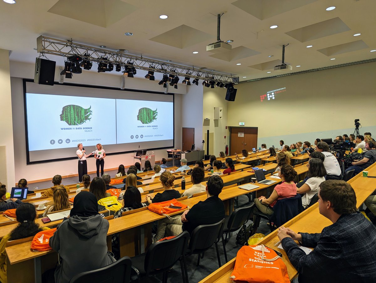 ollibloo's tweet photo. We successfully kicked off today's conference with opening remarks by our host Peter Granig (rector @FHKaernten) and long-time #WiDSVillach supporter Sabine Herlitschka (CEO @infineon Austria). #WiDS2023 https://t.co/IkLkUZngIA