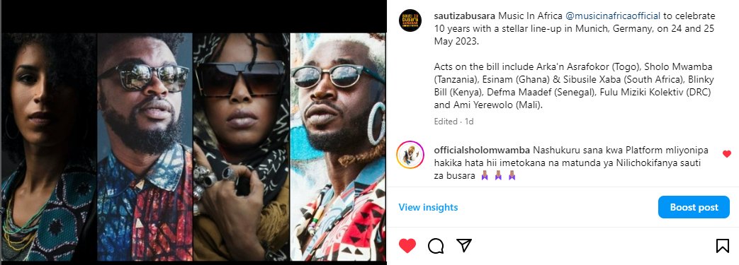 You deserve to seize this opportunity because of the creativity that led to your outstanding performances at #SzB2022 &amp; #ACCES2022. Keep representing the street-created music that breaks boundaries. <a href="/MusicInAfrica/">Music In Africa</a> #sautizabusara #musicinafrica #culturaldiversity #africanmusic