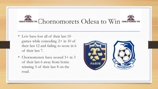 MaunderTips's tweet image. We start the day in Ukraine as PFC Lviv host Chornomorets Odesa. The hosts are dead last and 9 points behind their nearest competitor. This will give the visitors a strong chance.

Chornomorets to win at odds of 1.18
Chornomorets to win (-1) at odds of 1.8