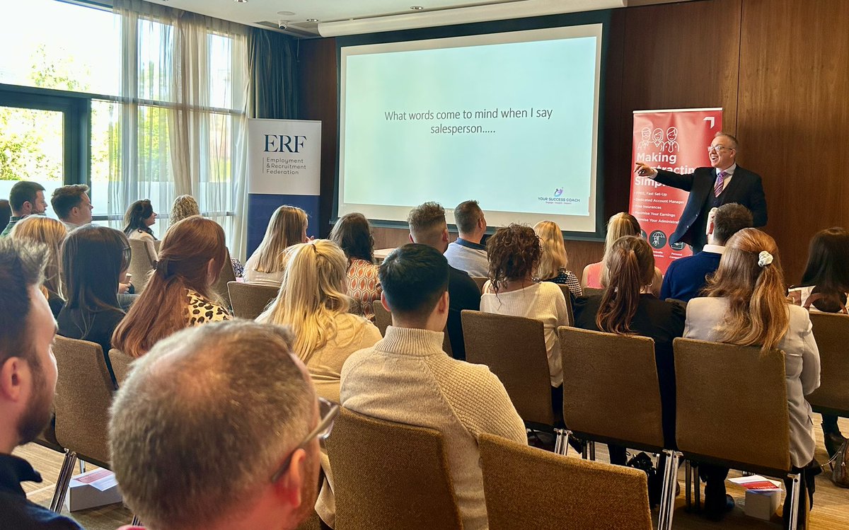 ERF Ireland (@erfireland) on Twitter photo It’s a great morning here in Limerick for a Breakfast Briefing with <a href="/ursuccesscoach/">YourSuccessCoach</a> - he’s keeping everyone on their toes with top tips and sales data. With thanks to <a href="/ContractingPLUS/">Contracting PLUS</a>
#recruiters #salestraining #playingthelonggame #erf2023 #fullhouse It’s a great morning here in Limerick for a Breakfast Briefing with <a href="/ursuccesscoach/">YourSuccessCoach</a> - he’s keeping everyone on their toes with top tips and sales data. With thanks to <a href="/ContractingPLUS/">Contracting PLUS</a>
#recruiters #salestraining #playingthelonggame #erf2023 #fullhouse