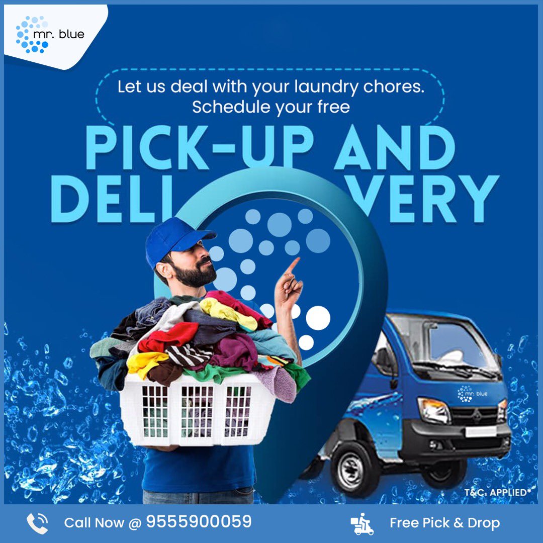 Let us deal with your laundry chores! 
Free pickup and delivery 🚚 
Contact us now to schedule your pickup @9555900059

#mrblue #freepickup #laundrybusiness #laundry