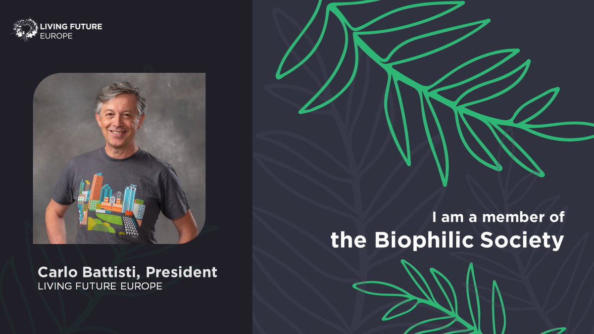 “Reconnecting with nature will save our society.” – the Biophilic Society

I’m a member of The Biophilic Society 🌿

Join us by signing The Biophilic Society Manifesto online here!
living-future.eu/biophilic-soci…

#BiophilicSociety is a #LivingFutureEurope initiative
@LFEurope