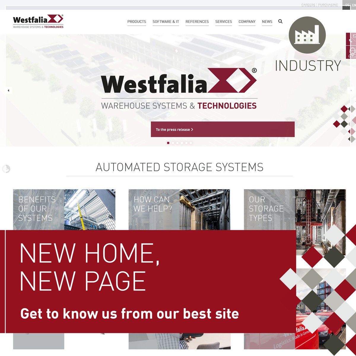 While our production is already at the new location Am Teuto 1 with twice the production and test capacity, and we are still setting up in the office complex, we have already moved virtually. Have you had a look yet? westfaliaeurope.com/en/home.html #AutomatedStorage #Website #Warehousing