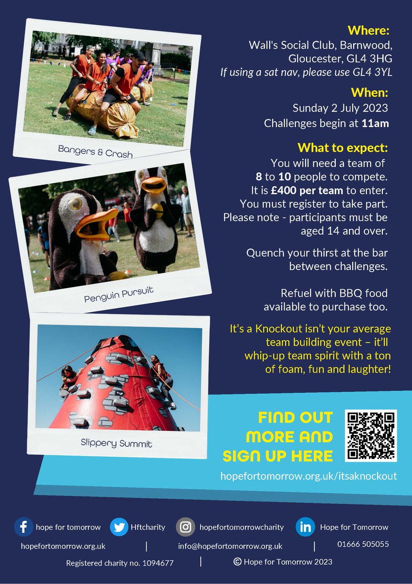 SquashedRobot's tweet photo. Come and race against the Squashed Robot team at @HfTcharity, It's a knockout event. Think your team can beat us? Follow the link below for more details! https://t.co/SsmOzNbia1
#SquashedRobot #ItsAKnockout #CancerCare #CancerAwareness #BeatCancer #FightCancer #StandUpToCancer https://t.co/Hz1H6s17bQ