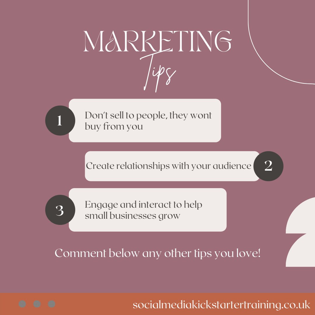 SocialMedia_KT's tweet photo. These are only a few of my favourite tips for social media marketing. Have you got any other that you live by every single day?

#content #socialmedia #socialmediamarketing #kickstarterscheme https://t.co/v2NRb5HJTx