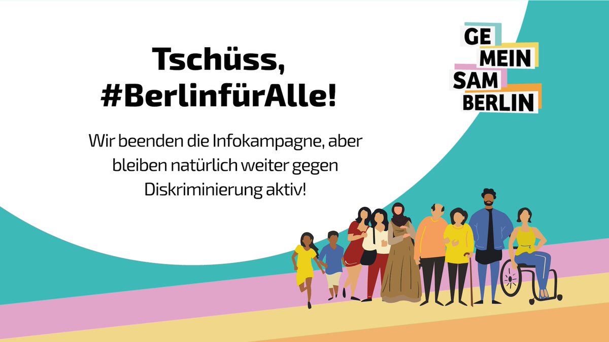 Wir beenden die Infokampagne #BerlinfürAlle, aber bleiben trotzdem gegen #Diskriminierung aktiv! Schaut zum Beispiel auf dem Blog vorbei: gemeinsamberlin.blog, um nichts zu verpassen! #Teilhabe #Vielfalt #Rassismus #Adultismus #Ableismus