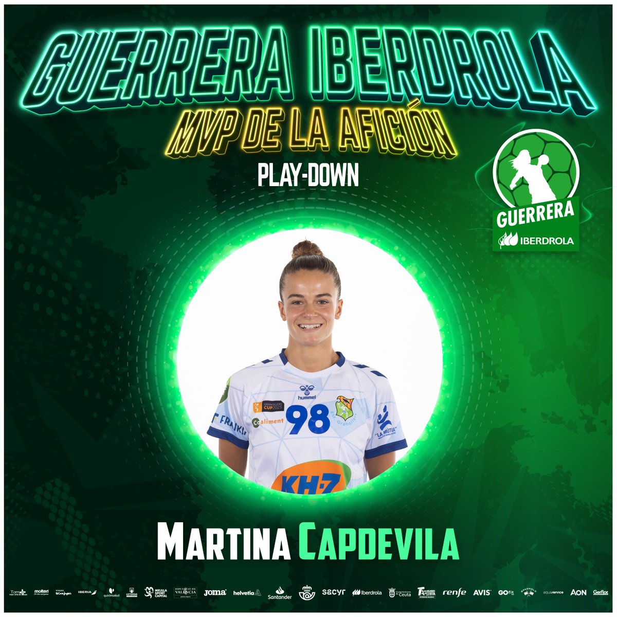 🌟 ¿Quién será la #GuerreraIberdrola del Play-down?

🤾‍♀️ RT para votar a <a href="/Martinacb8/">Martina Capdevila Barbany</a> (<a href="/BMGranollers/">BM Granollers</a>)

🗳️ ¡Deja tu voto hasta las 15:30h. y elige a la mejor de la segunda fase! 💚

#SheLovesHandball #LigaGuerrerasIberdrola
