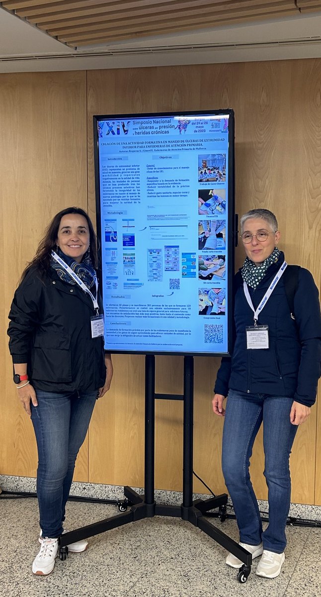 Presentando la Formación en Úlceras de EEII 🦵 realizada para <a href="/apmallorca/">Gerència d'Atenció Primària de Mallorca</a> en #GNEAUPP23 <a href="/GNEAUPP/">@gneaupp</a> <a href="/Mar_Tapisa/">Marta Pisà</a> <a href="/jeroniamiralles/">Jerònia Miralles</a> <a href="/CsSantanyi/">C.S SANTANYÍ</a>