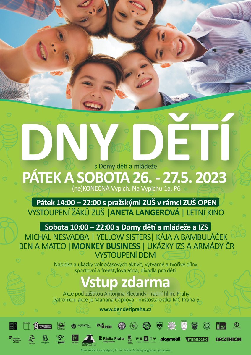 Prazskesluzby's tweet photo. Ve dnech 26. a 27. května 2023 se těšíme na viděnou v Praze na Vypichu. 😉 Jo a milé děti, nezapomeňte s sebou vzít i rodiče nebo prarodiče. #prazskesluzby #pražskéslužby #kvasimaluzbam #praha #vypich #dendeti #dnydeti #deti #akce #radost #zabava #prezentace #osveta https://t.co/gQ3v2SZEEn