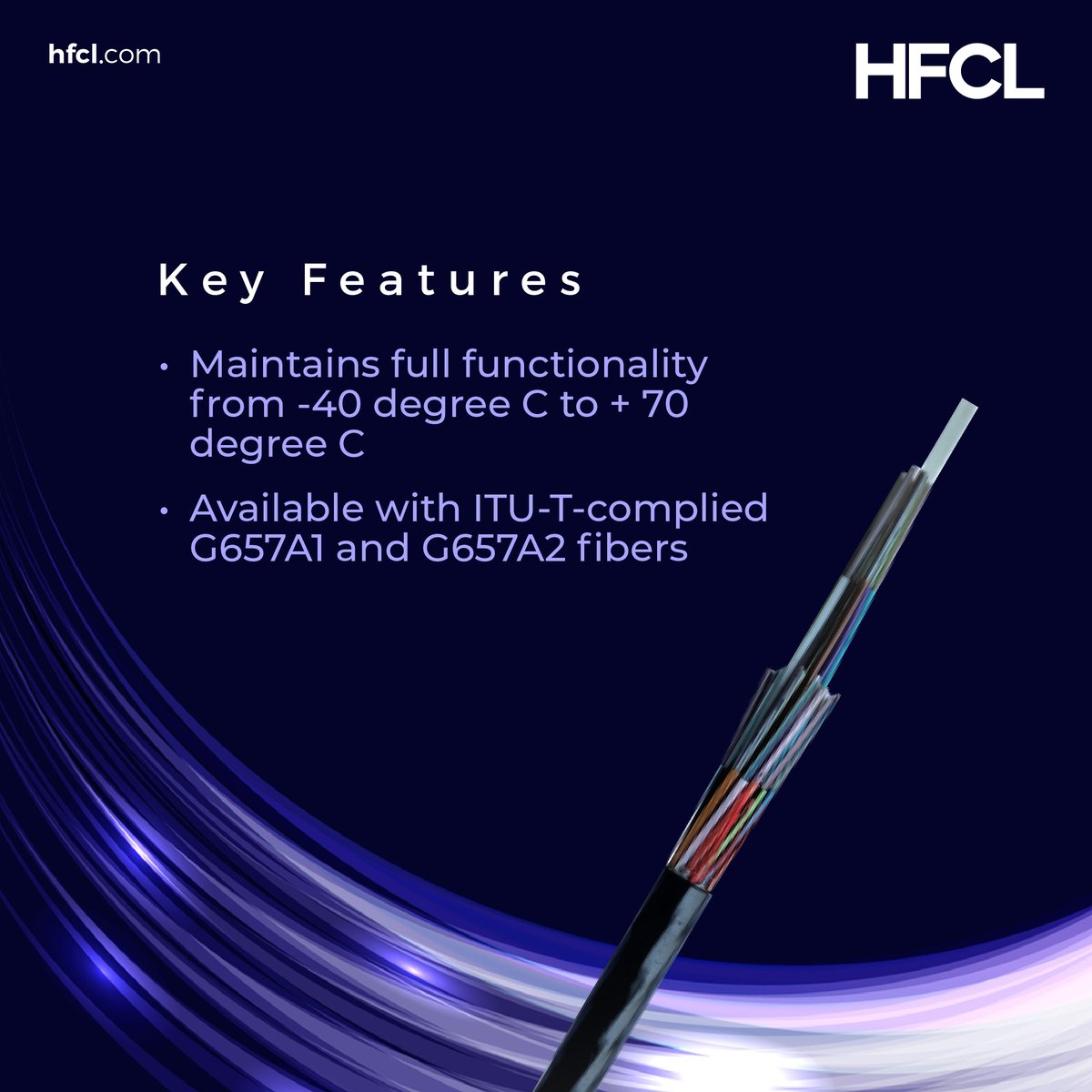 hfclg's tweet image. #StayAheadOfTheGame with HFCL's Eco-Friendly 288F Micro Cable with 200μm diameter fiber that reduces carbon footprint with a high fiber count in a minimal diameter of 7.4mm.

Learn more: hfcl.com

#HFCL #MicroCable