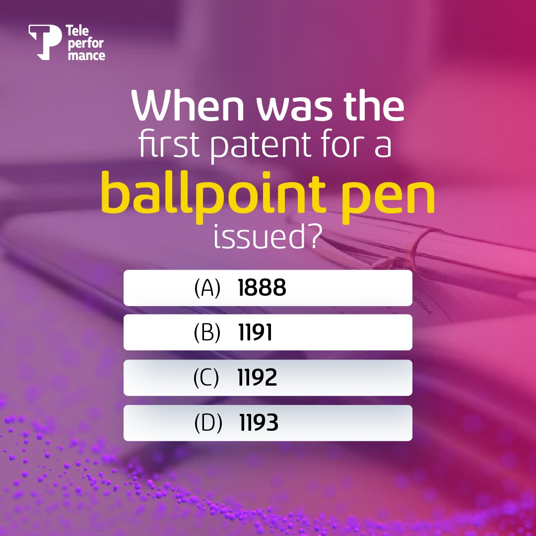 Trying to invent a pen that could write on leather, John J. Loud, invented the first ballpoint pen and patented it.

Share your answers in the comments!
 
 #TPIndia #Question #GuessTheYear #BallPointPen