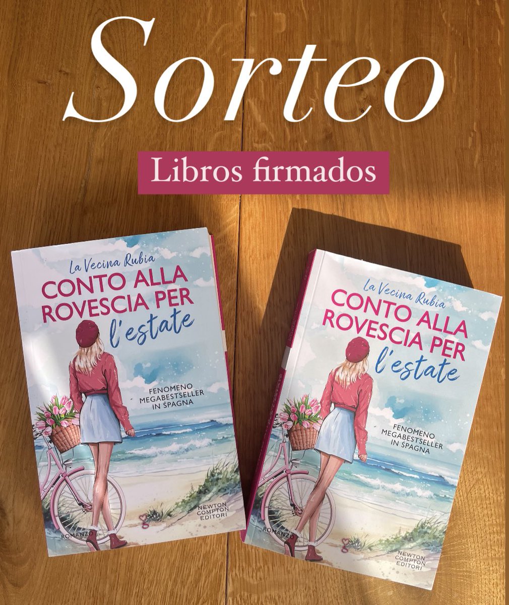 lavecinarubia's tweet photo. ¡SORTEO libros firmados! 💗
El 30 de mayo llega a las librerías italianas la primera traducción de «La cuenta atrás para el verano» y, para celebrarlo, sorteo dos libros firmados únicos. De momento solo estarán firmados en esta versión los libros del sorteo, así que serán ejemplares muy especiales. 🥰
Para participar tienes que:
♥️ Dar RT a este tuit.
✨Mencionar a una persona con la que quieras compartir este sorteo.
💗 Ambas tenéis que ser seguidoras de @lavecinarubia. ¡Asegúrate de que cumpla las condiciones!
El sorteo es de ámbito nacional y finaliza el 30 de mayo a las 23:59 h.
¡Mucha suerte y gracias por compartir la ilusión! 🥰