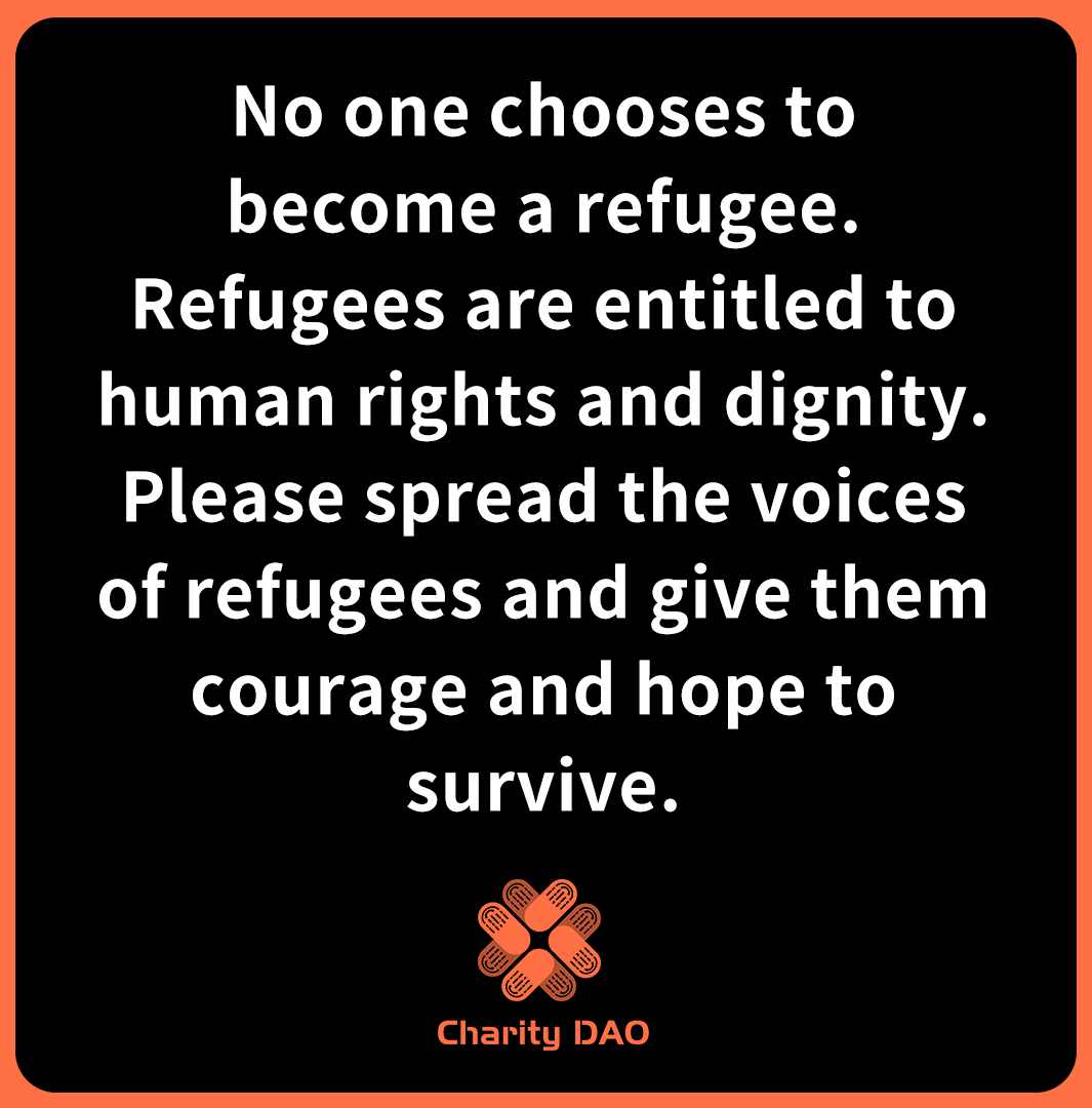 #RefugeesAlsoHaveHumanRights
The armed conflict in #Sudan, which has displaced more than 330,000 people, and the biggest refugee crisis of 2023 is currently underway.

Charity DAO is launching an online charity campaign. Like, comment and retweet this tweet to expand the voices