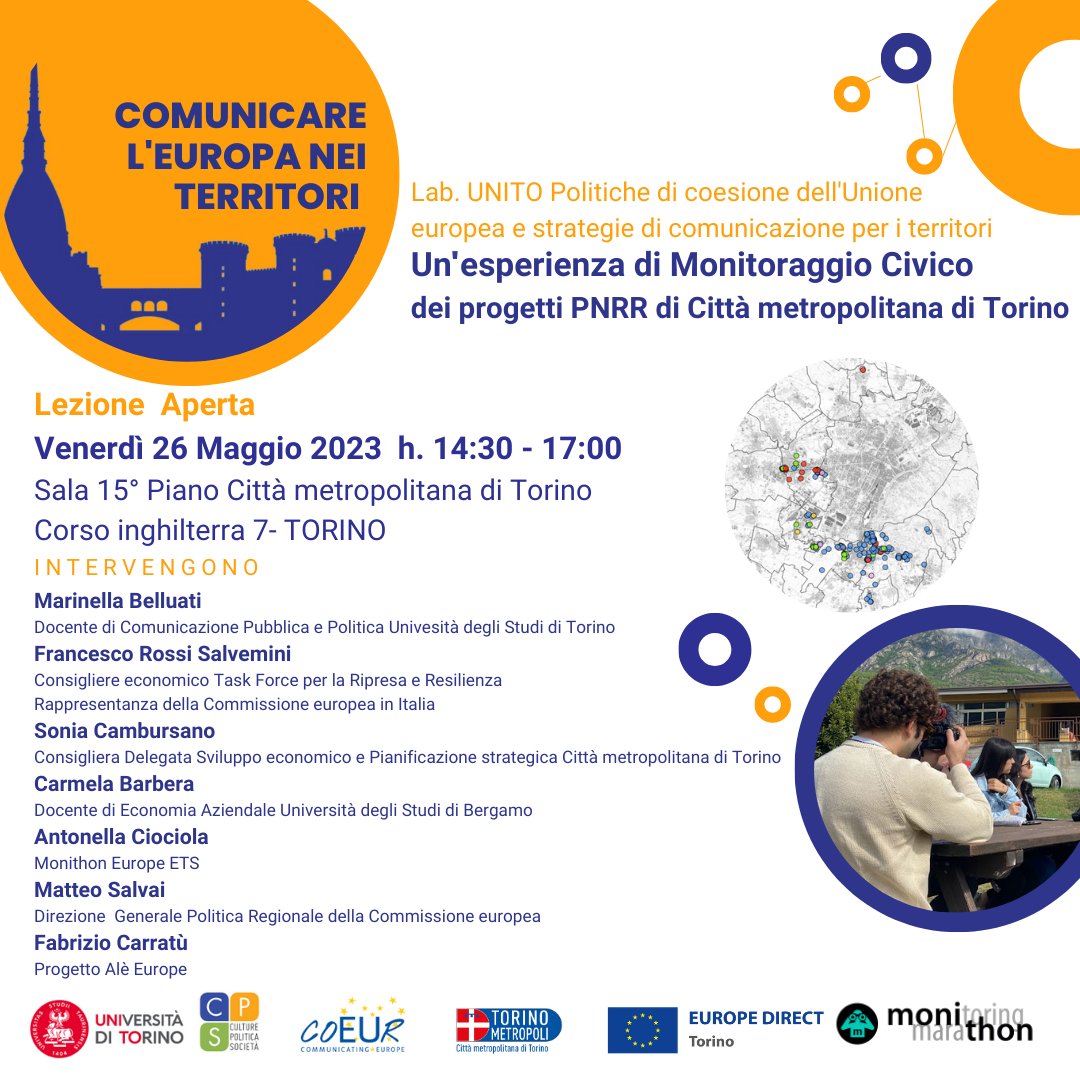Monithon's tweet photo. 👉Venerdì 26 maggio siamo a Torino, in Città metropolitana, con studentesse studenti @unito che racconteranno il loro #monitoraggiocivico su progetti #PNRR di Città metropolitana di Torino.
👇
https://t.co/GWu8f7FTTT https://t.co/CVWs8XnhaI