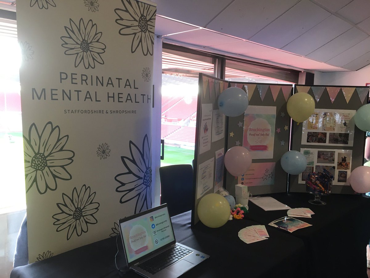 spannerb79's tweet photo. Set up in #Stoke @stokecity for “Celebrating Perinatal” event @mpftnhs @CombinedNHS . @ActionOnPP is set up next to @BrockingtonPBU @MPFTperinatal and lovely to chat to people - come and say hi! We’re looking forward to an exciting day #thursdayvibes #maternalMHmatters #PPtalk https://t.co/f6LfBvv2ur
