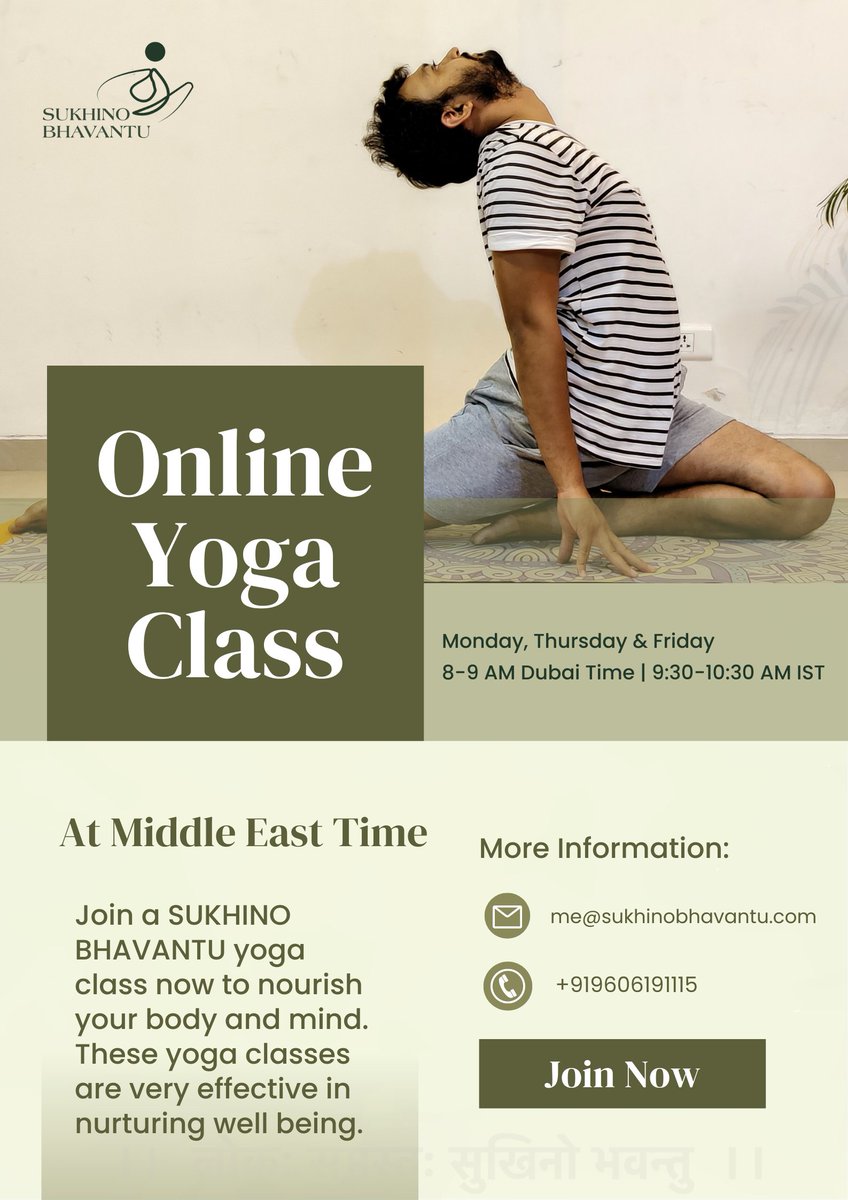 Online Yoga Classes at European and Middle East timings. Join now. #yoga #onlineyoga #fitness