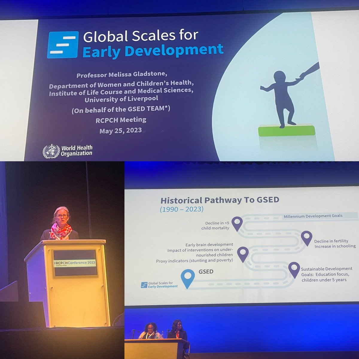 An exciting presentation from Melissa Gladstone on ‘The Creation and Validation of the Global Scales for Early Development (GSED),’ 

For more info - it’s Abstract 955,

Amazing work 👏👏👏
#RCPCH23