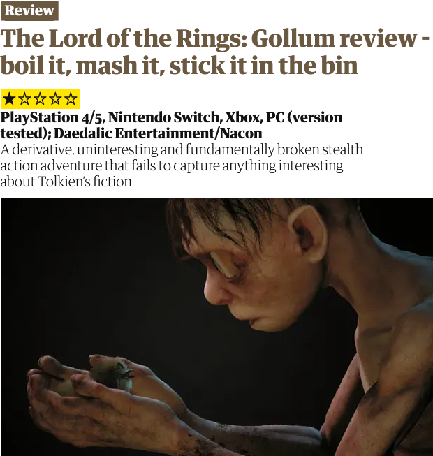 The Lord of the Rings: Gollum review - boil it, mash it, stick it in the  bin, Games