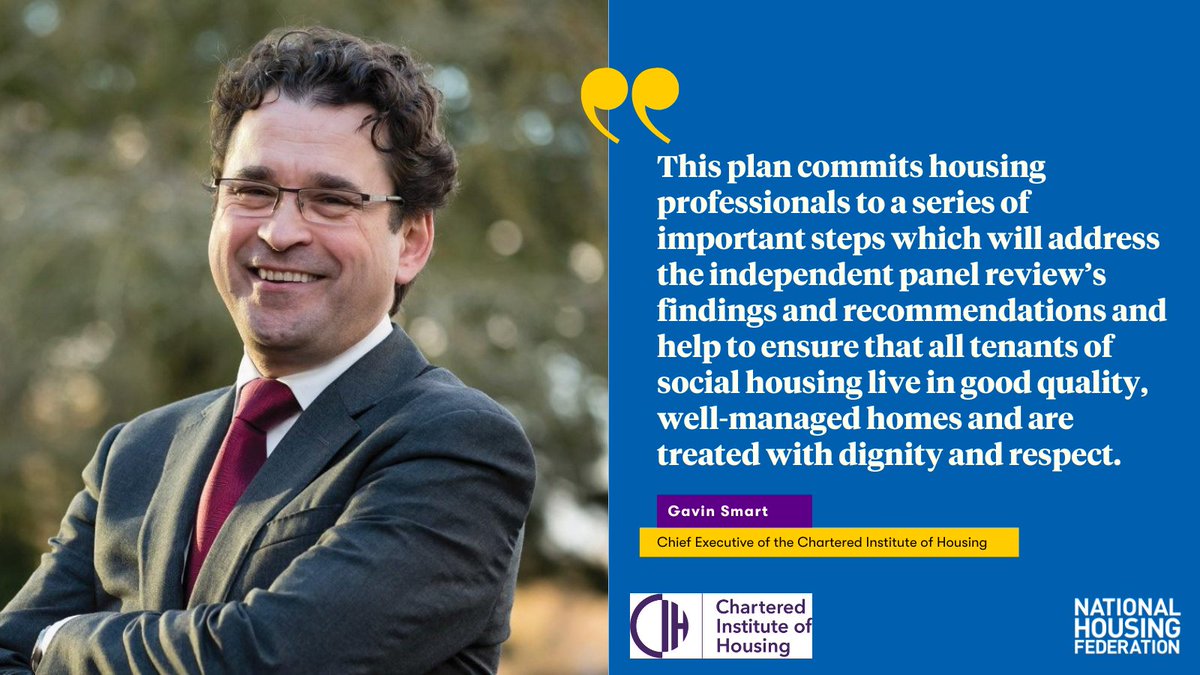 Today with <a href="/natfednews/">National Housing Federation</a> we’ve published an action plan responding to the recommendations from the Better Social Housing Review. It sets out clear and deliverable actions to tackle issues with the quality of some housing and tenant services.

Find out more➡️bit.ly/3Mzf4SH