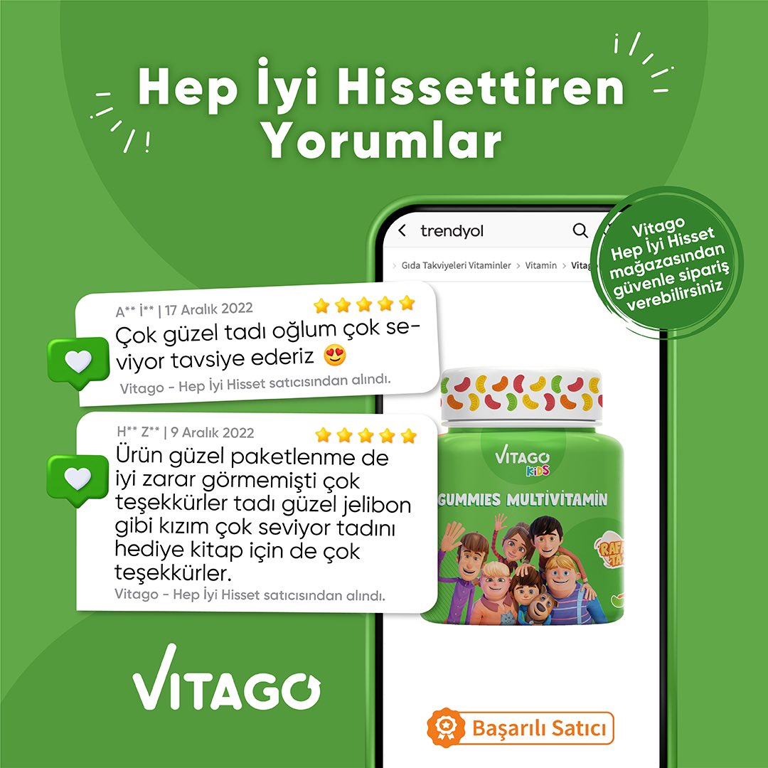 Markamıza ve ürünlerimize karşı göstermiş olduğunuz ilgi için teşekkür ederiz🧡
Sipariş için: trendyol.com/magaza/vitago-…

#vitago #rafadantayfa #vitagokids #vitamin #multivitamin #vitaminc #bagısıklık #hepiyihisset #trendyol #gıdatakviyesi