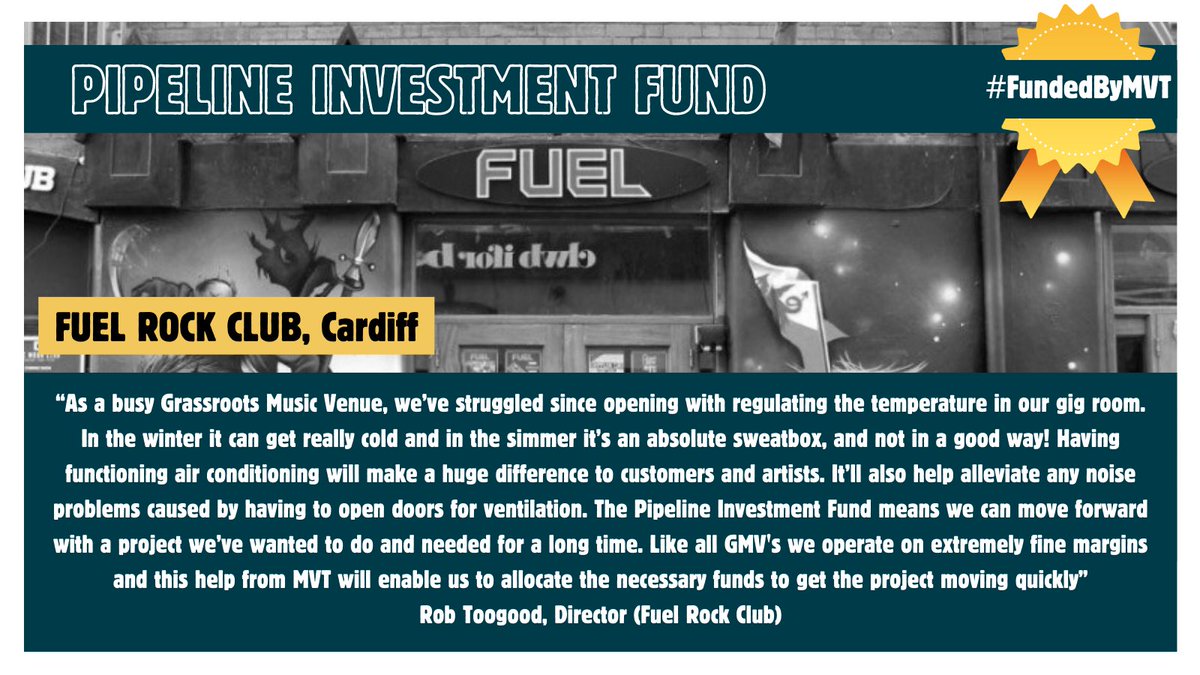 We’ve been awarded funding from the @musicvenuetrust Pipeline Investment Fund and we’re going to use it to upgrade our a/c system. Yes we know there’s a typo but it sums up just how hot our back room can get 😂🥵 #FundedByMVT