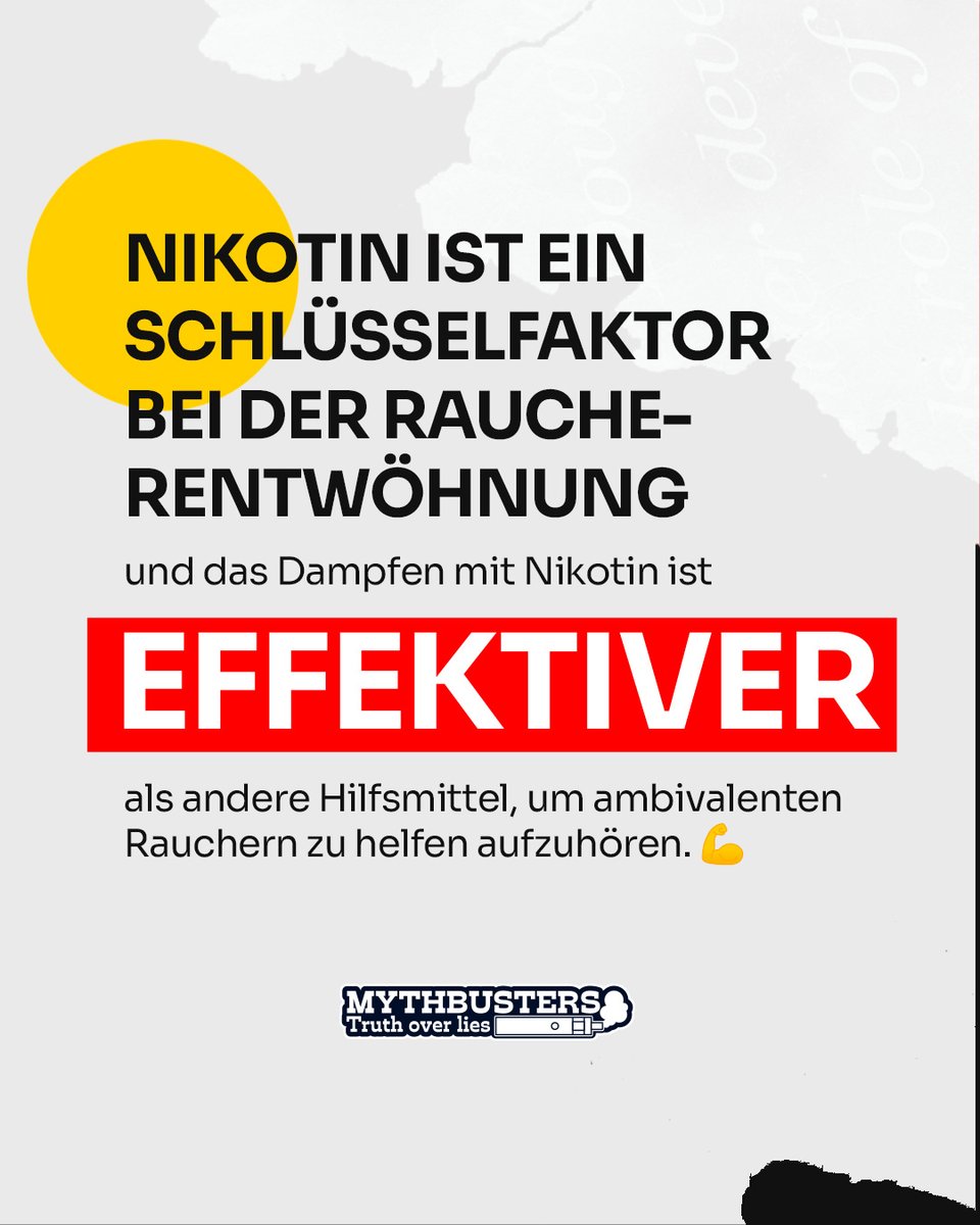 vapers_alliance's tweet photo. Es ist an der Zeit, das Dampfen als positive Alternative anzunehmen! 💨🔝 

--> https://t.co/oDFIxd7WQW 

#MythBusters #TruthAboutVaping https://t.co/x8Xap5WR5J