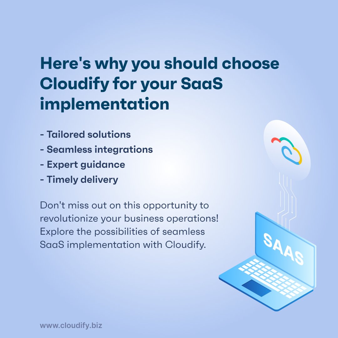 Cloudify_biz's tweet image. Are you ready to supercharge your business with seamless SaaS implementation? Look no further because I&apos;ve found the perfect solution for you!

Introducing Cloudify&apos;s top-notch SaaS implementation service! Click here: hubs.li/Q01QNNSv0 

#CloudifyApS #SaaSimplementation