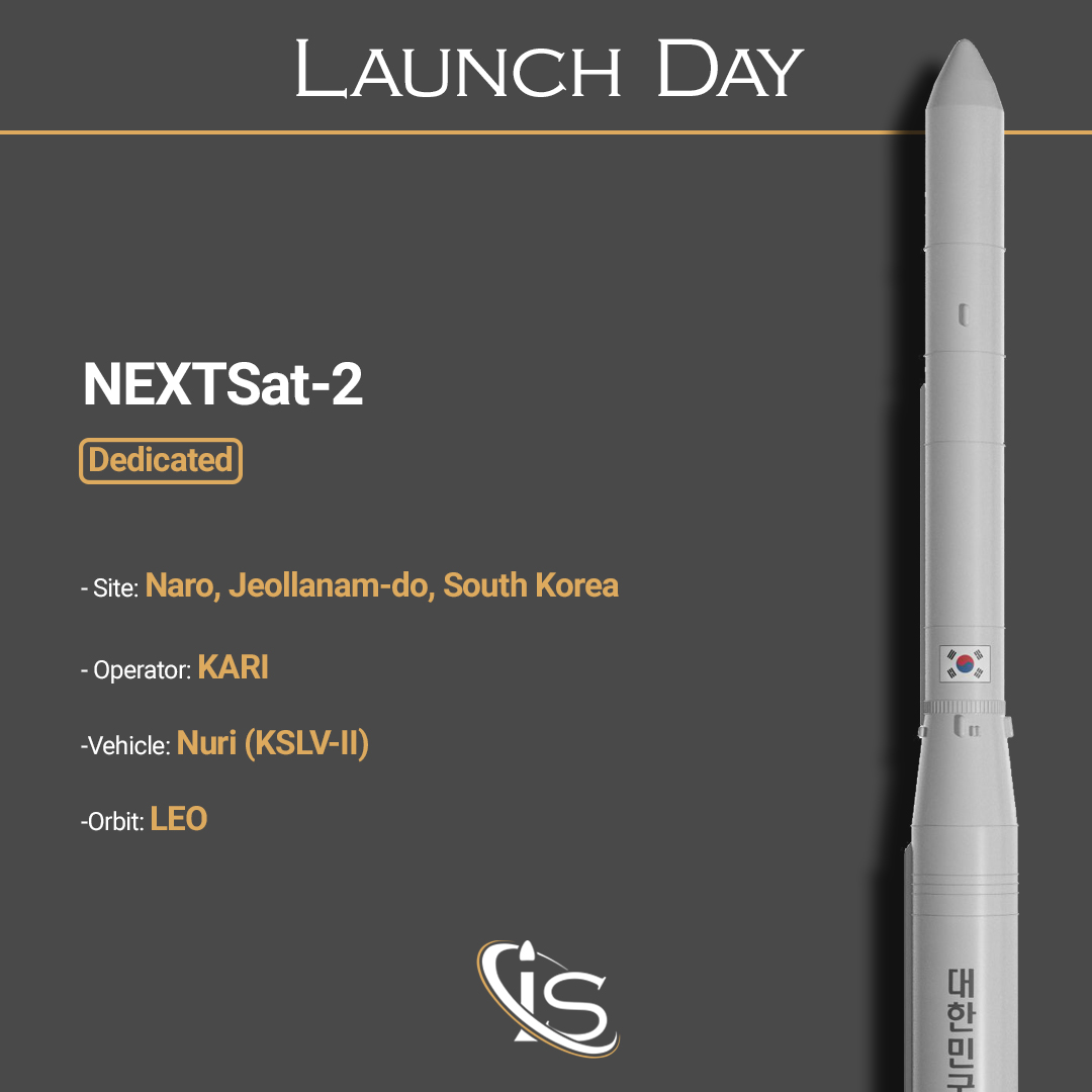 ImpulsoSpace's tweet photo. #KARI is ready to launch #NURI with the #NEXTSat2 mission on board from #Naro, #SouthKorea! The mission will take in orbit various payloads, among which 4 #SNIPE satellites.
Click here to check out the #LiveCoverage: https://t.co/irYpnjBj2x https://t.co/2kkRQfXrTk