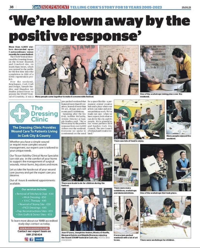 Sample-Studios (@samplestudios) on Twitter photo Fab photos of #stampcork festival in todays <a href="/corkindo/">Cork Independent</a> We had a blast running 50+ events to help 4342 Corkonians and visitors explore their own creativity and find out more about Cork’s creatives. Thanks <a href="/bamukandireland/">BAM UK & Ireland</a> @artscouncilireland <a href="/corkcitycouncil/">Cork City Council</a> <a href="/creativeireland/">Creative Ireland</a> Fab photos of #stampcork festival in todays <a href="/corkindo/">Cork Independent</a> We had a blast running 50+ events to help 4342 Corkonians and visitors explore their own creativity and find out more about Cork’s creatives. Thanks <a href="/bamukandireland/">BAM UK & Ireland</a> @artscouncilireland <a href="/corkcitycouncil/">Cork City Council</a> <a href="/creativeireland/">Creative Ireland</a>