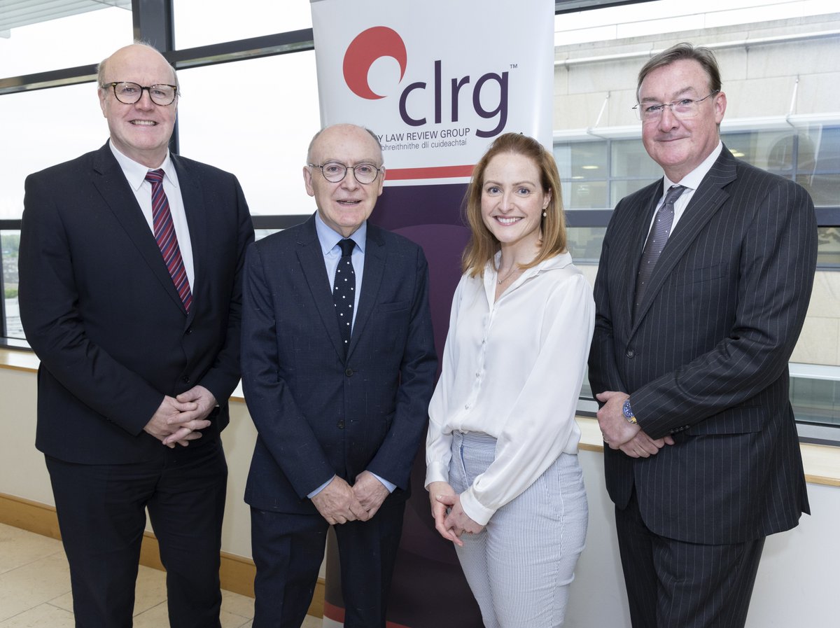 Yesterday saw the 100th plenary meeting of the Company Law Review Group, brainchild of its founder and first Chairperson, Dr Tom Courtney, seen here with yours truly, CLRG's first Secretary Dr Pat Nolan, and current Secretary, Deirdre Morgan.