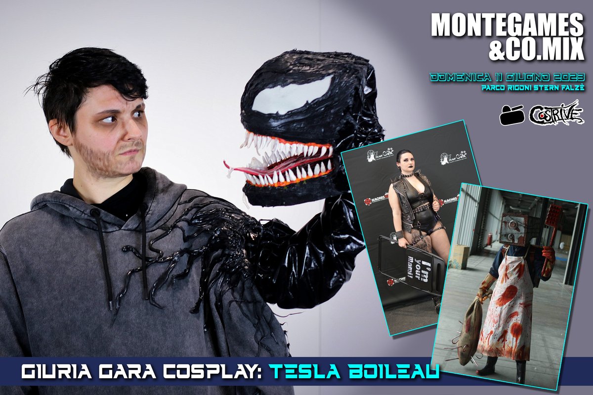 Costrive's tweet photo. Ecco a voi il primo giurato per la gara cosplay di Montegames &amp; Co.Mix @TeslaBoileau Ilenia De Benetti!

Evento facebook: https://t.co/nNIyiSBtnP 

#costrive #cosplay #garacosplay #carridisarmati #fieradelfumetto #montegames #montegames2023 https://t.co/gxKOtTRucu