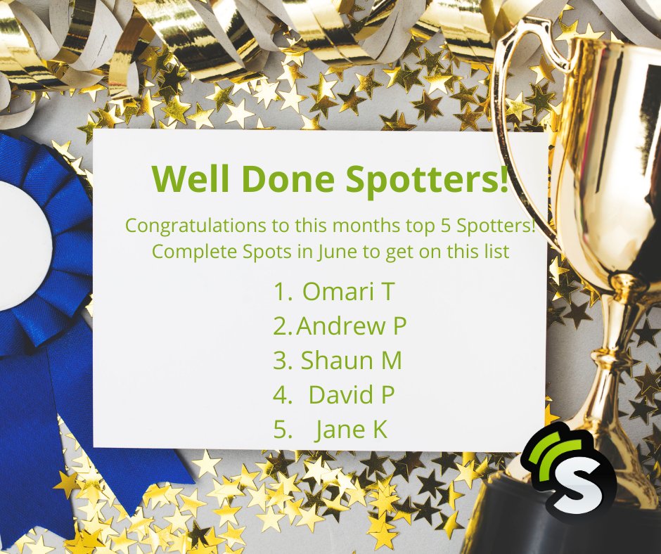 🎉🎉Congratulations to our top 5 Spotters from May! 🎉🎉
.
Complete as many Spots as you can in June to make this list!
.
#Top5 #Congrats #Congratulations #Top #SmartSpotter #TopRanking #App #MysteryShopping #EarnMoney #MakeMoney #Freelance #Freelancer #sidehustler #SideHustle