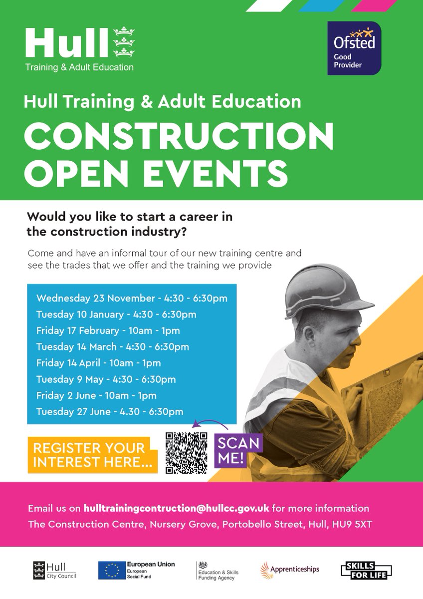 #careergoals #Construction #openevent #apprenticeship #hulljobs