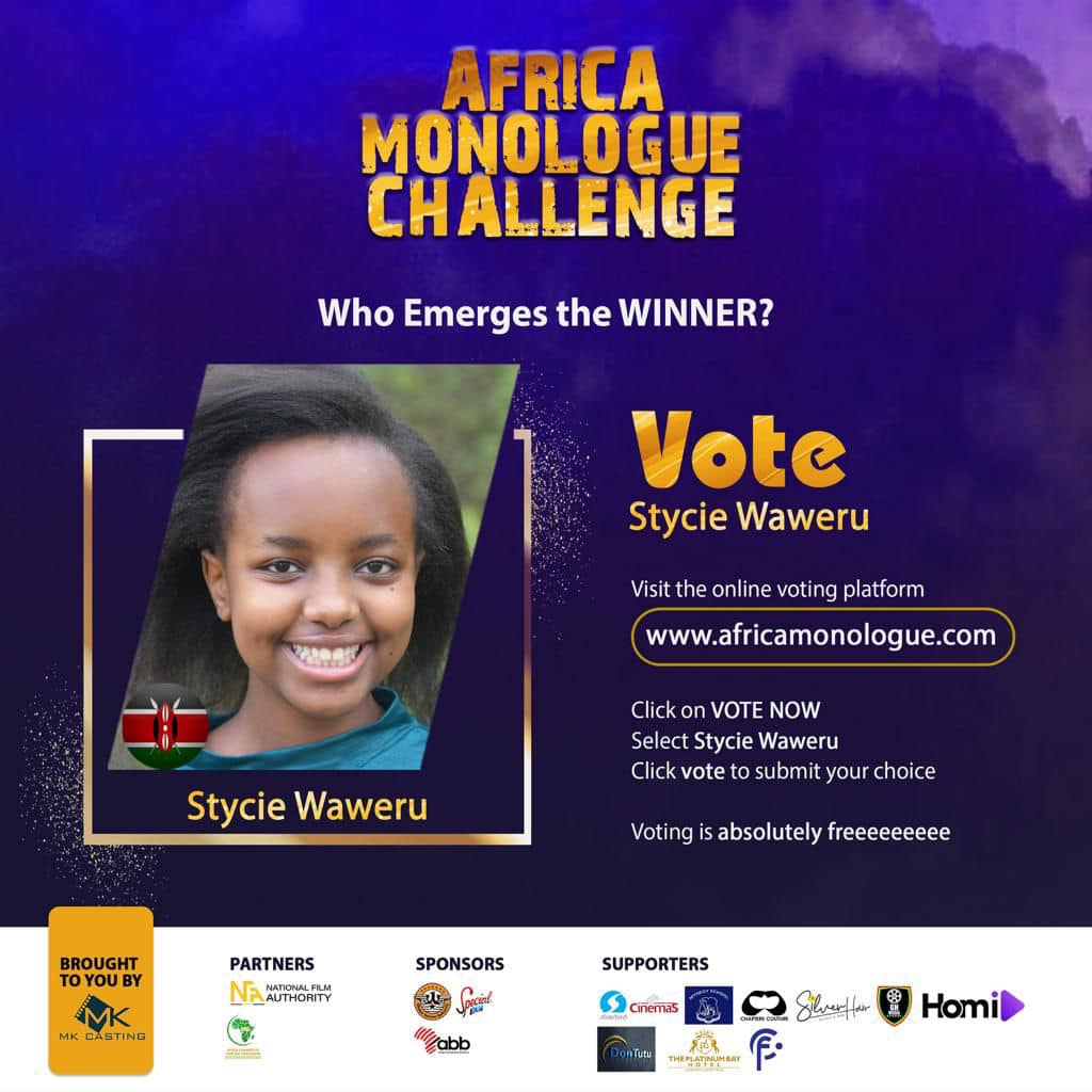 UsanifuNews's tweet image. Let&apos;s vote for our own two Kenyan finalists in the #AfricaMonologueChallenge @nyokafimacharia and Stycie Waweru.

africamonologue.com