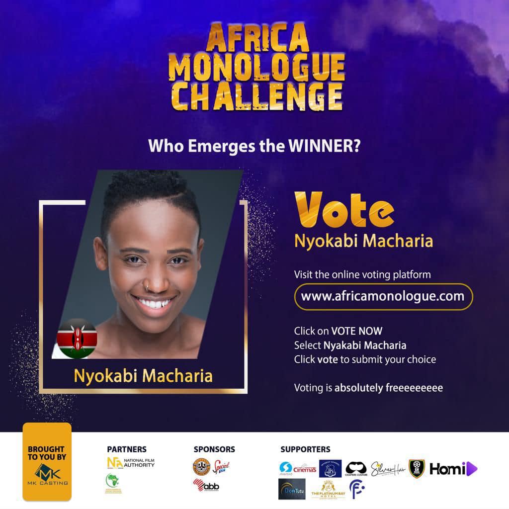 UsanifuNews's tweet image. Let&apos;s vote for our own two Kenyan finalists in the #AfricaMonologueChallenge @nyokafimacharia and Stycie Waweru.

africamonologue.com