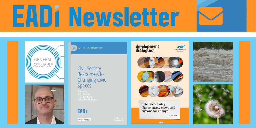Our newsletter is out, announcing @andypsumner as new EADI president + new Executive Committe, new open access book on Civil Society, @cmi_no's  briefs on #youth in #Africa, @DagHammarskjold's collection on #intersectionality, an internship with us & more
mailchi.mp/eadi/nl2may